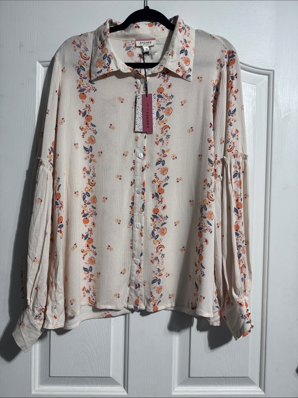 Andrée by Unit Floral Button Front Blouse NWT | Size 1X | Boho Romantic Flowy